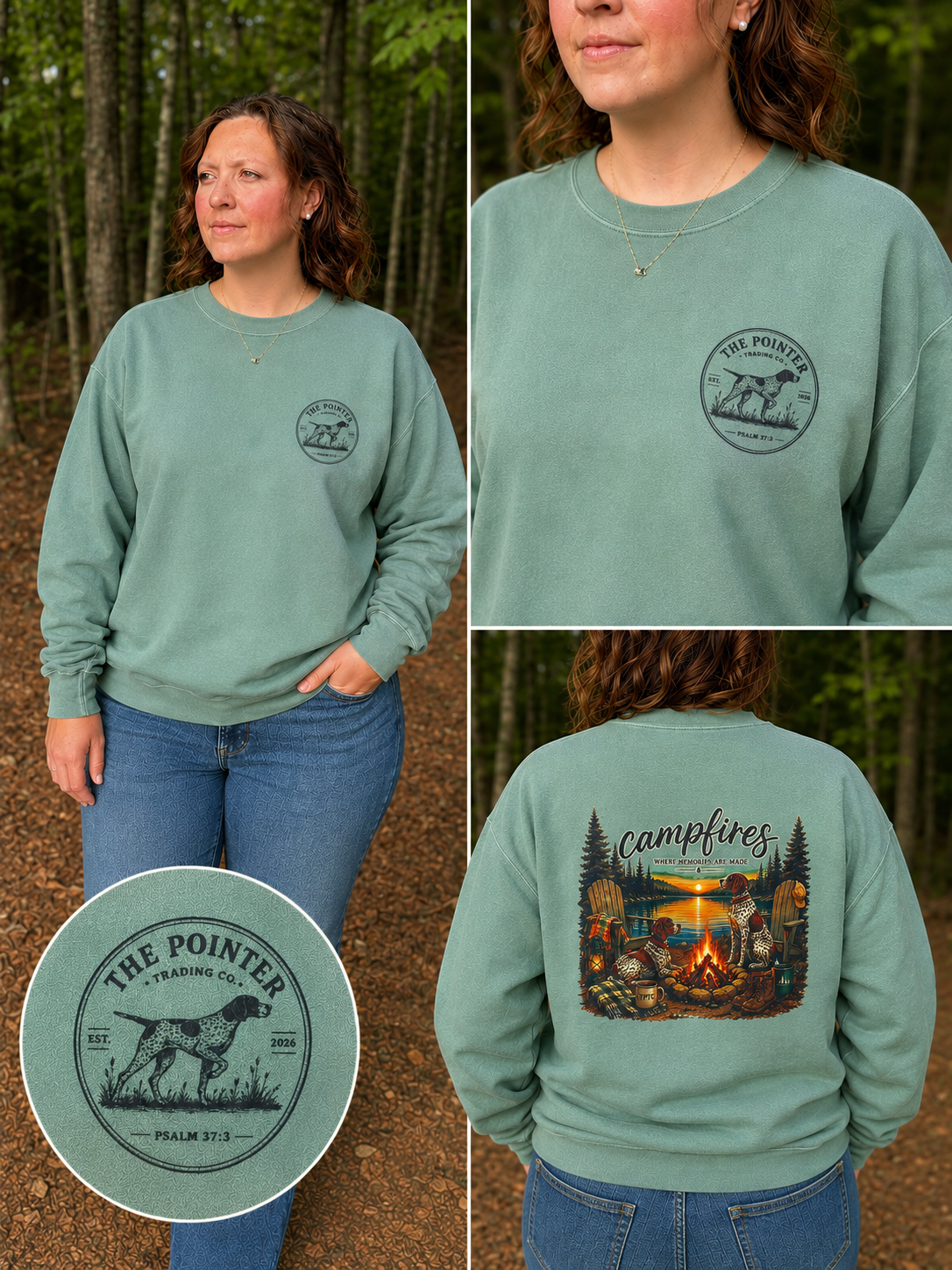 PREORDER | Campfires — Where Memories Are Made Comfort Colors® Sweatshirt | Light Green