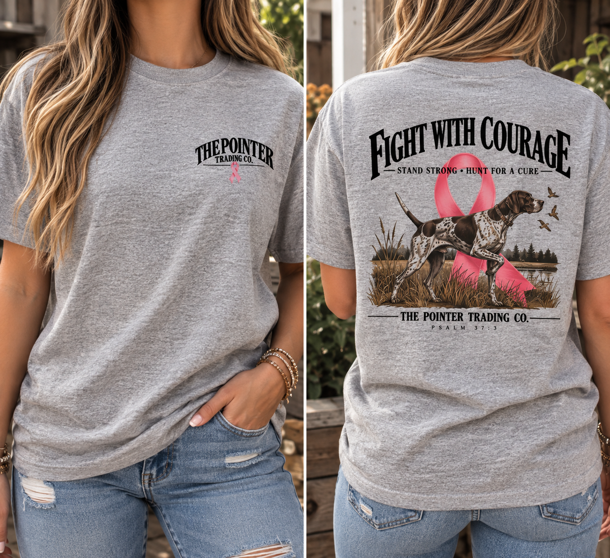 Fight With Courage Gildan® Tee | Sport Grey 🎀