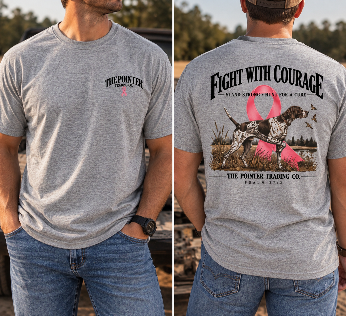 Fight With Courage Gildan® Tee | Sport Grey 🎀